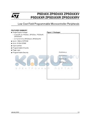 PSD302-B-70J datasheet - Low Cost Field Programmable Microcontroller Peripherals