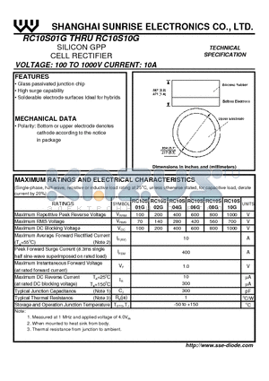 RC10S04G datasheet - SILICON GPP CELL RECTIFIER