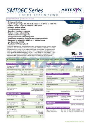 SMT06C-05SADJJ datasheet - DC-DC CONVERTERS C Class Non-isolated