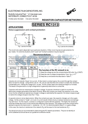 RC1313TC-N-0.1-4-5-2101 datasheet - RESISTOR-CAPACITOR NETWORKS