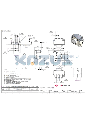 TL3340AF160QG datasheet - TL3340AF160QG - RATING: 12VDC, 50mA, CONTACT RESISTANCE: 500 MILLI OHMS MAX ,