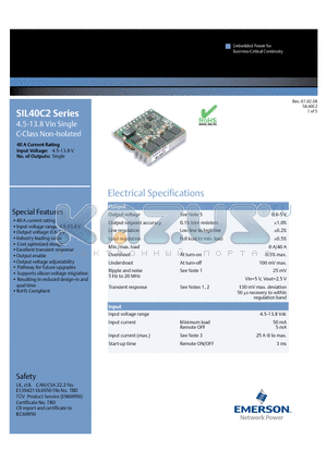 SMT40C2-00SADJJ datasheet - 4.5-13.8 Vin Single C-Class Non-Isolated