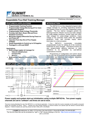 SMT4214 datasheet - Expandable Four-Rail Tracking Manager