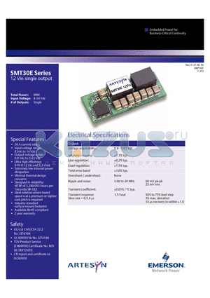 SMT30E-12W3V3J datasheet - 12 Vin single output