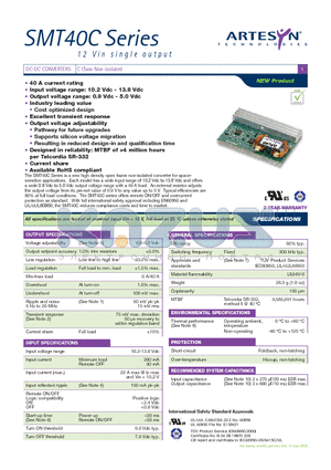 SMT40C datasheet - DC-DC CONVERTERS C Class Non-isolated