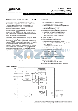 X5168S8-2.7A datasheet - CPU Supervisor with 16Kbit SPI EEPROM