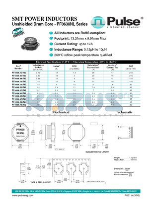 PF0638.103NL datasheet - Unshielded Drum Core