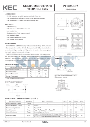 PF1010UDF8 datasheet - ESD/EMI Filter