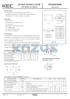 PF1010UDF8B datasheet - ESD/EMI Filter