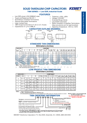 T494B105K035AG datasheet - SOLID TANTALUM CHIP CAPACITORS