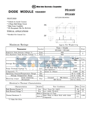 PF1508N datasheet - DIODE MODULE 150A/800V