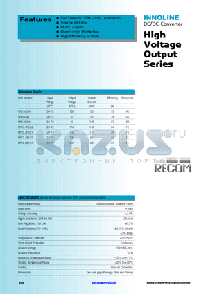 RP16.2E1 datasheet - HIgh Voltage Output Series