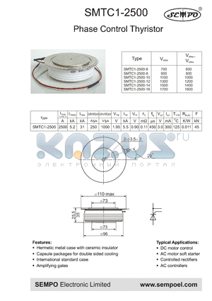 SMTC1-2500 datasheet - Phase Control Thyristor