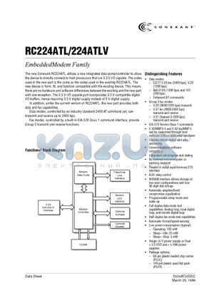 RC224ATL datasheet - EmbeddedModem Family