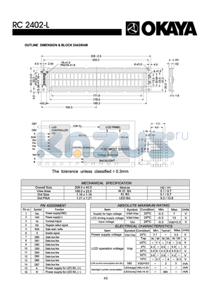 RC2402-L datasheet - OUTLINE DIMENISON & BLOCK DIAGRAM