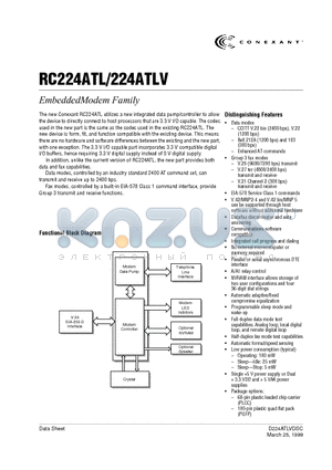 RC224ATLV datasheet - EmbeddedModem Family