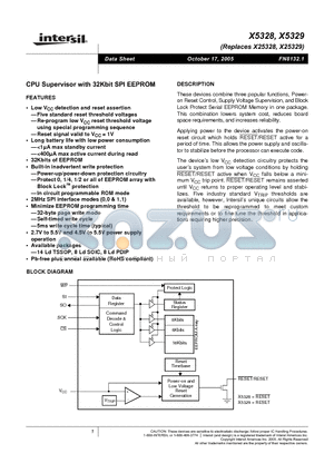 X5328P datasheet - CPU Supervisor with 32Kbit SPI EEPROM