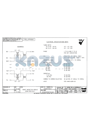X558-5999-BD-F datasheet - 1000BT MAGNETICS MODULE