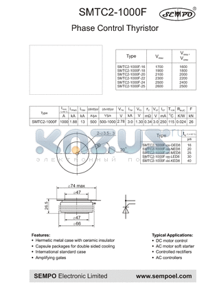 SMTC2-1000F-18 datasheet - Phase Control Thyristor