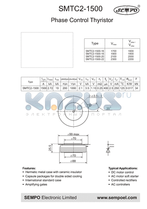 SMTC2-1500-20 datasheet - PHASE CONTROL THYRISTOR