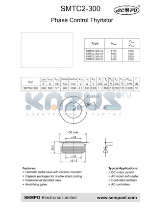 SMTC2-300-22 datasheet - Phase Control Thyristor