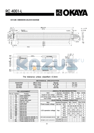 RC4001-L datasheet - OUTLINE DIMENISON & BLOCK DIAGRAM