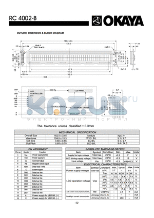 RC4002-B datasheet - OUTLINE DIMENISON & BLOCK DIAGRAM