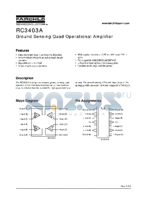 RC3403AN datasheet - Ground Sensing Quad Operational Amplifier