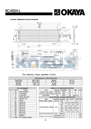 RC4004-L datasheet - OUTLINE DIMENISON & BLOCK DIAGRAM