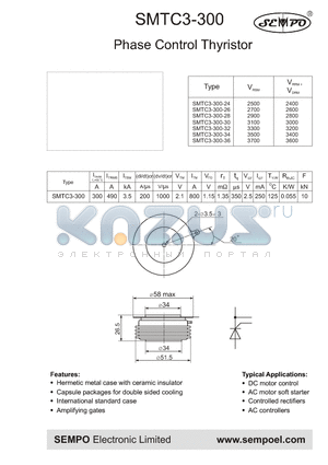 SMTC3-300-24 datasheet - Phase Control Thyristor