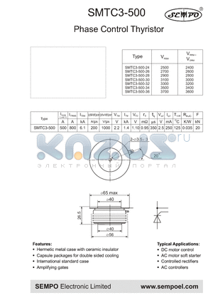 SMTC3-500-34 datasheet - Phase Control Thyristor