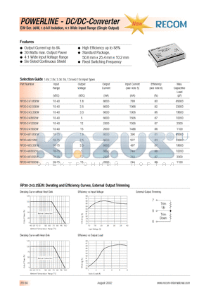 RP30-242.5SEW datasheet - POWERLINE - DC/DC - CONVERTER