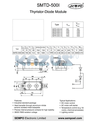 SMTD-500I-12 datasheet - THYRISTOR-DIODE MODULE