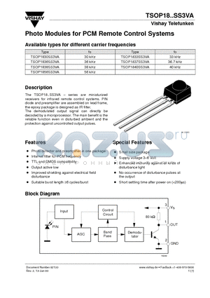 TSOP1830SS3VA datasheet - Photo Modules for PCM Remote Control Systems