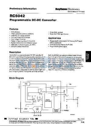 RC5042 datasheet - Programmable DC-DC Converter