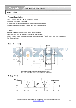 PFB-3 datasheet - Filter Coils