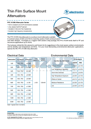 PFC-A1206-01-50R0-6D00 datasheet - Thin Film Surface Mount Attenuators