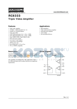 RC6333 datasheet - Triple Video Amplifier