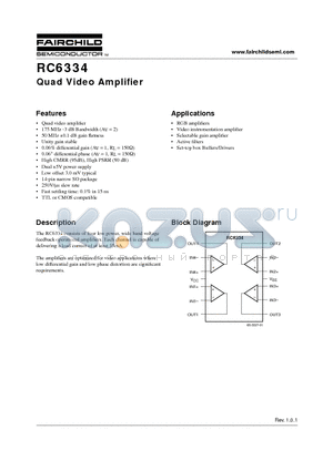 RC6334 datasheet - Quad Video Amplifier