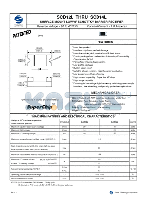 SCD14L datasheet - SURFACE MOUNT LOW VF SCHOTTKY BARRIER RECTIFIER