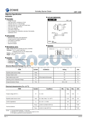 SCD33PH datasheet - Schottky Barrier Diode Objective Specification