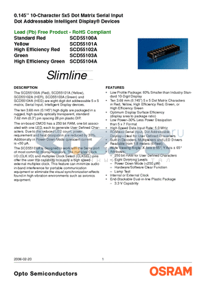 SCD55101A datasheet - Dot Addressable Intelligent Display^ Devices