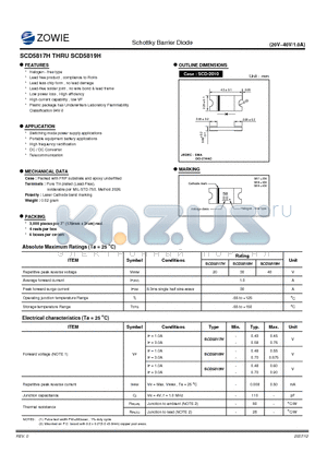 SCD5818H datasheet - Schottky Barrier Diode