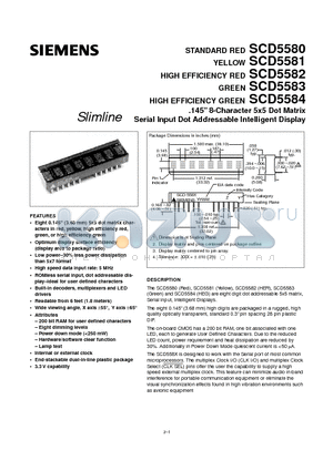 SCD5581 datasheet - Serial Input Dot Addressable Intelligent Display