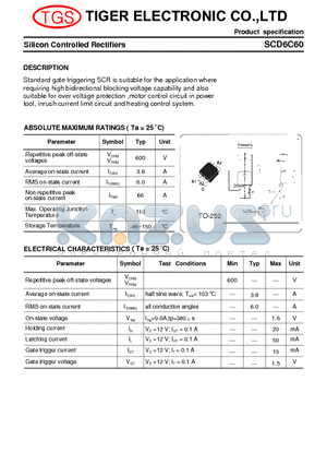 SCD6C60 datasheet - Silicon Controlled Rectifiers