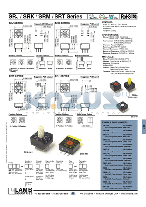 SRM-16C datasheet - SRJ / SRK / SRM / SRT Series