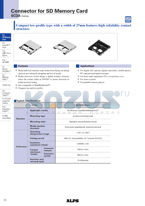 SCDA4A0400 datasheet - Connector for SD Memory Card