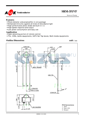 SRM-351VF datasheet - Remocon Preamp