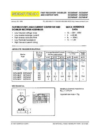 SCDAR4F datasheet - FAST RECOVERY DOUBLER AND CENTER TAPS