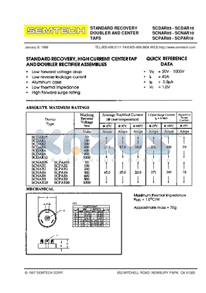 SCDAR8 datasheet - STANDARD RECOVERY DOUBLER AND CENTER TAPS